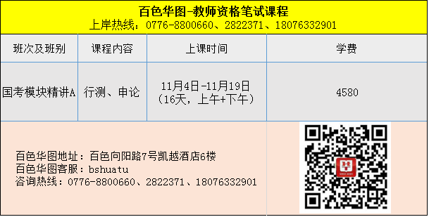 2017百色华图国考笔试课程